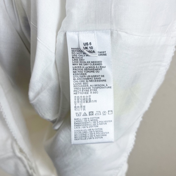 Anthropologie Maeve Petunia White Floral Shirt Dress Size 6 - Picture 5 of 7